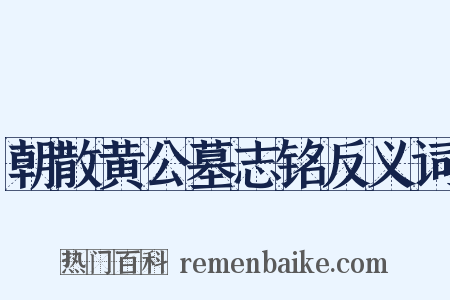 朝散黄公墓志铭反义词是什么意思的图片